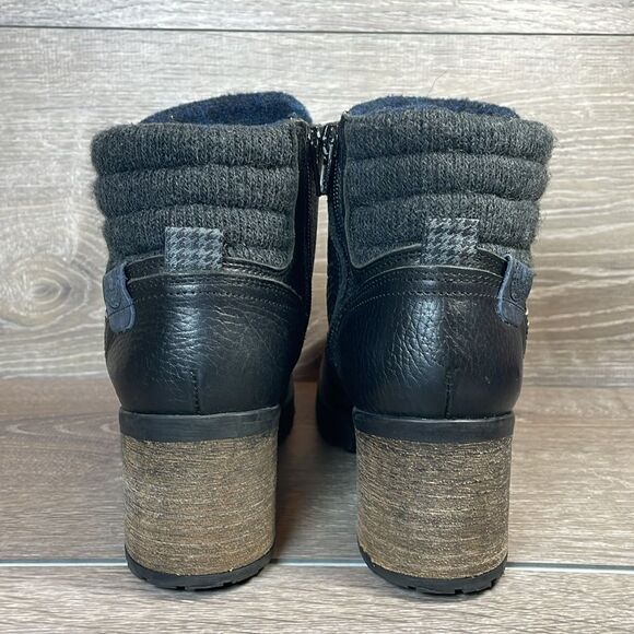 Bull Boxer Cassie Women’s Sz 8M Black Leather Side Zip Y2K Chunky Heel Boots - Picture 4 of 11